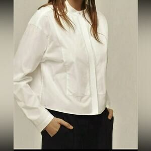 Rag & Bone Lily Silk Long Sleeve Blouse Vanilla Size S NWT